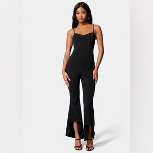 bebe Black Strappy Jumpsuit